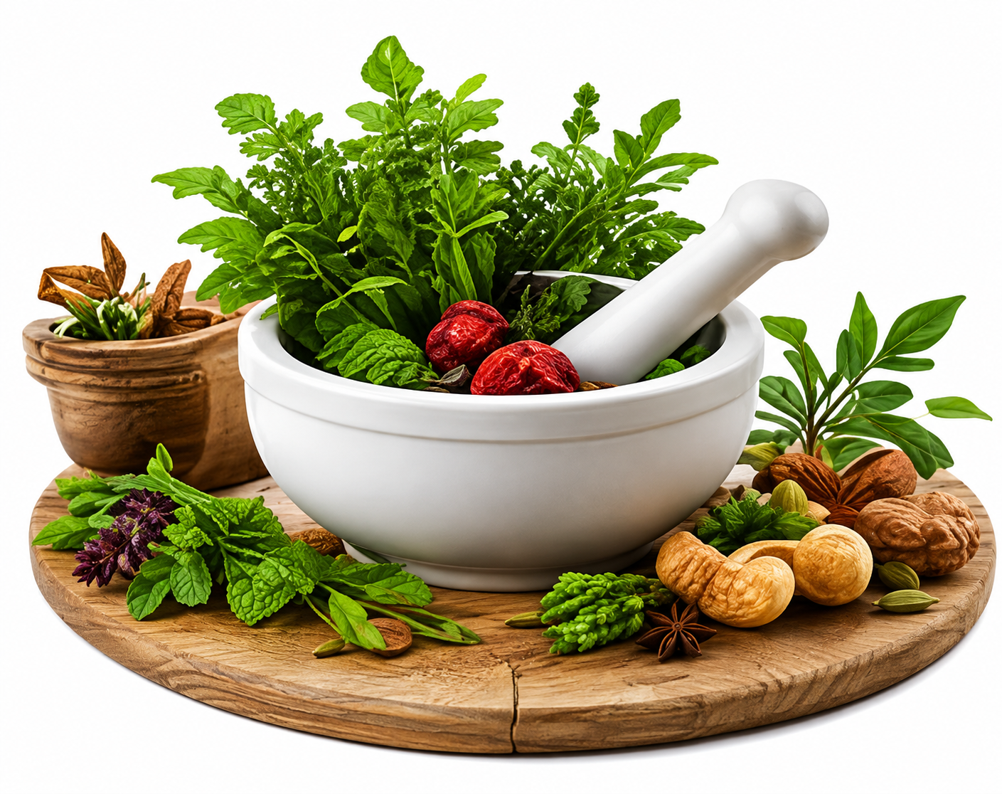 Herbal ingredients and wellness formula presentation